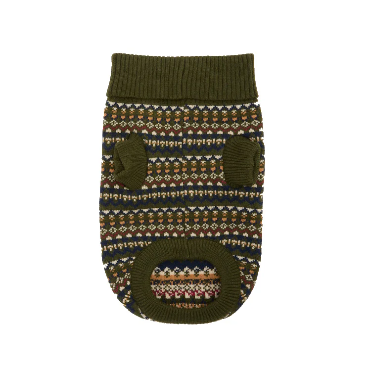 Barbour Marlow Fairisle Dog Jumper - Olive - Image 3