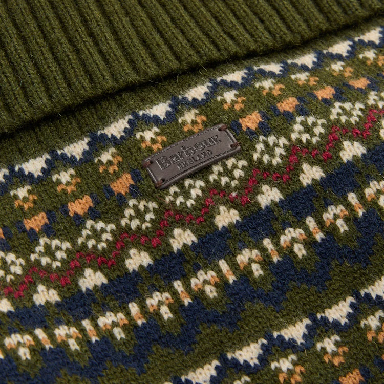 Barbour Marlow Fairisle Dog Jumper - Olive - Image 4