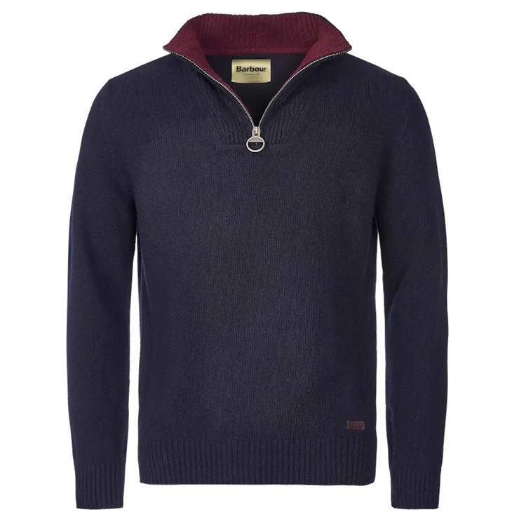 Barbour Nelson Essential Half Zip Sweater - Navy - Image 3