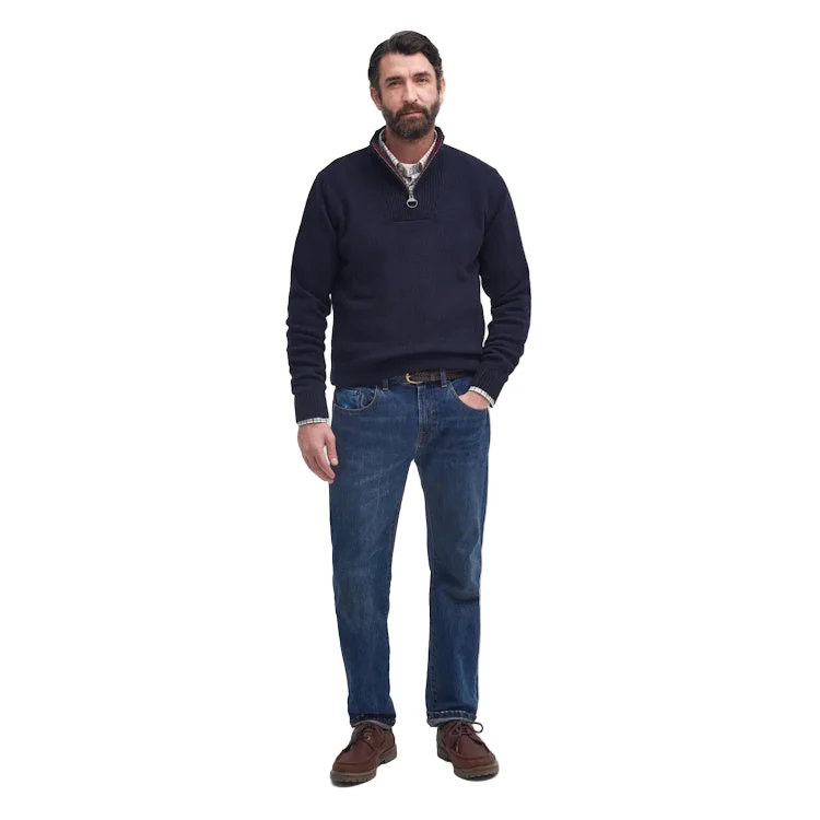 Barbour Nelson Essential Half Zip Sweater - Navy - Image 4