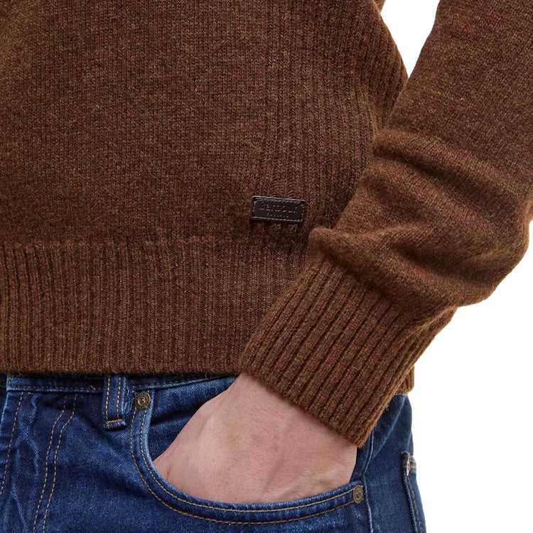 Barbour Nelson Essential Half Zip Sweater - Dark Sand - Image 6