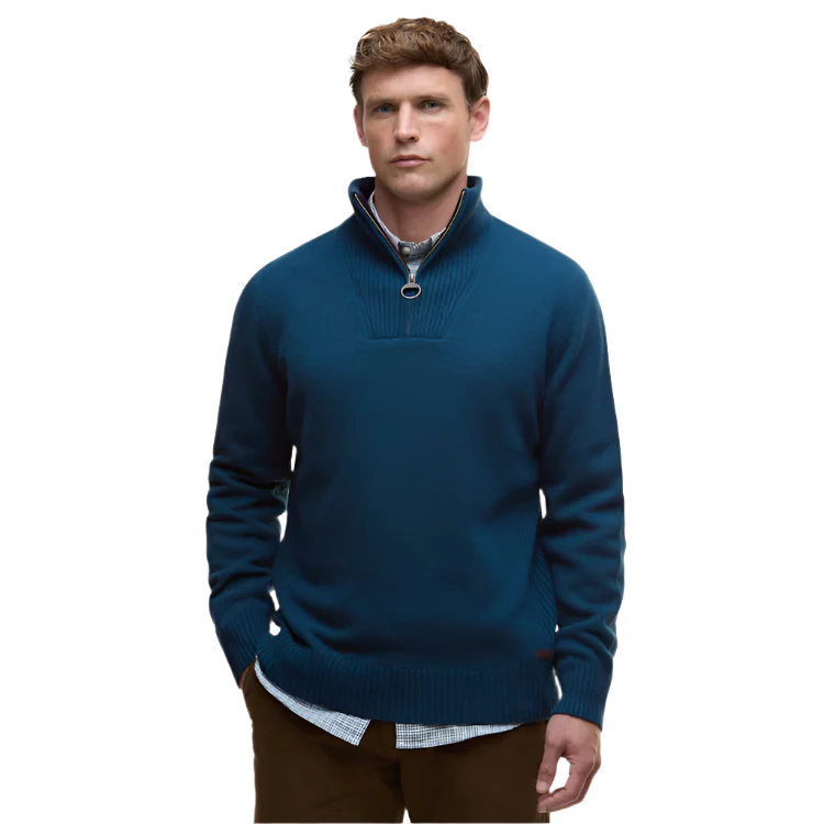 Barbour Nelson Essential Half Zip Sweater - Mallard Green