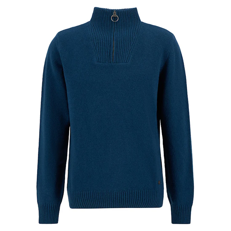 Barbour Nelson Essential Half Zip Sweater - Mallard Green - Image 3