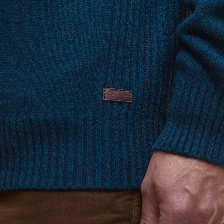 Barbour Nelson Essential Half Zip Sweater - Mallard Green - Image 6
