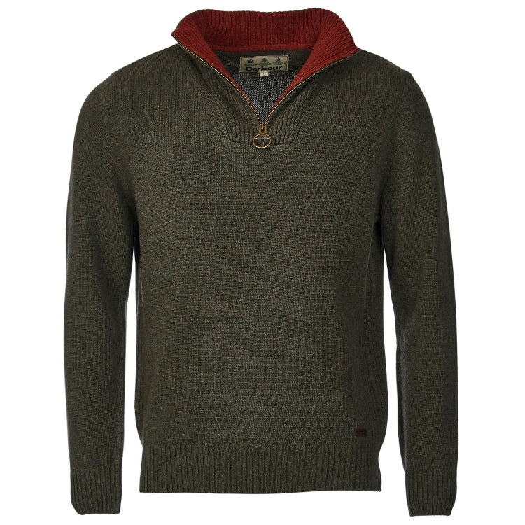 Barbour Nelson Essential Half Zip Sweater - Seaweed - Image 4