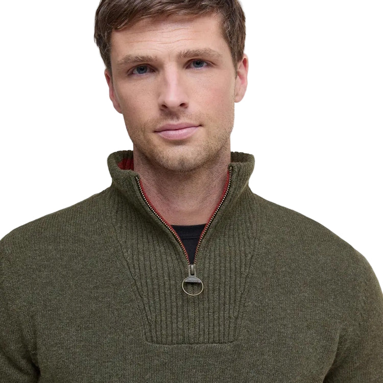 Barbour Nelson Essential Half Zip Sweater - Seaweed - Image 5