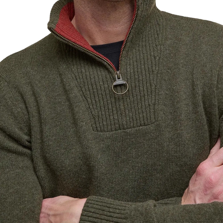 Barbour Nelson Essential Half Zip Sweater - Seaweed - Image 6