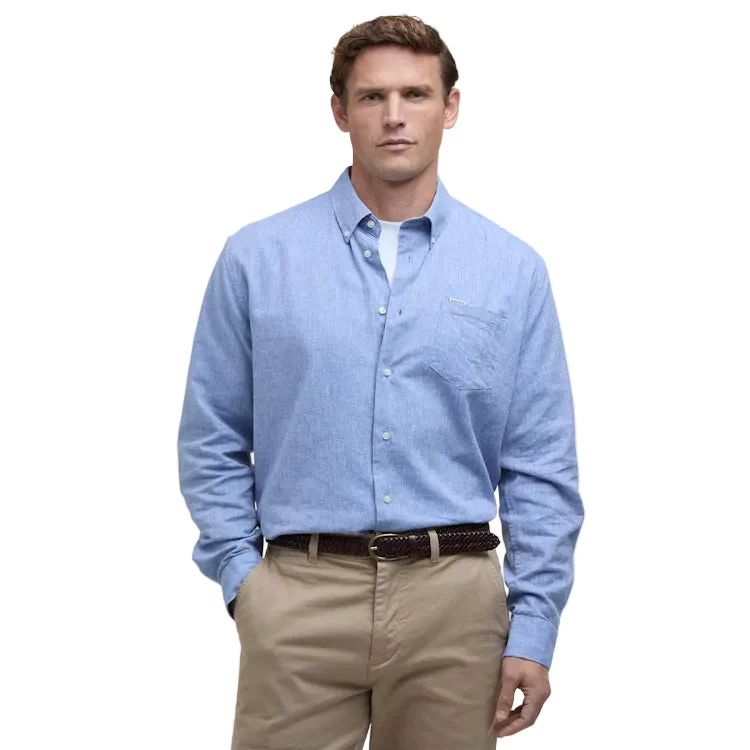 Barbour Nelson Linen Blend Regular Shirt - Blue