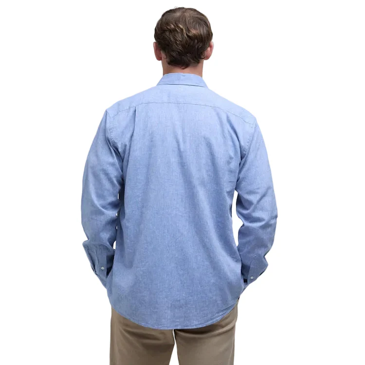 Barbour Nelson Linen Blend Regular Shirt - Blue - Image 4