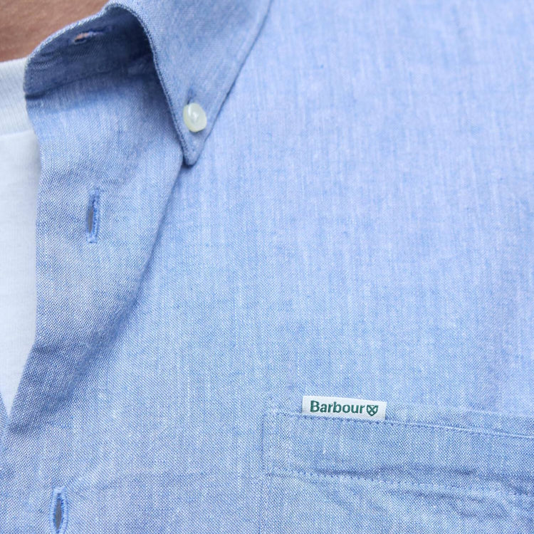 Barbour Nelson Linen Blend Regular Shirt - Blue - Image 6