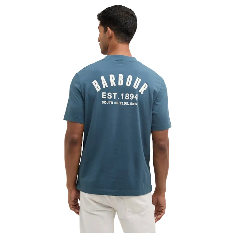 Barbour Packling Relaxed Graphic T-Shirt - Dusk Blue - Image 3