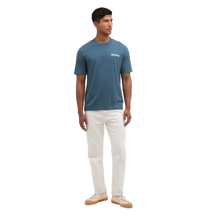Barbour Packling Relaxed Graphic T-Shirt - Dusk Blue - Image 4