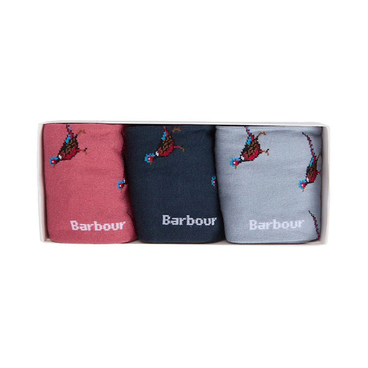 Barbour Pheasant Socks Gift Box - Earth Pink Mix - Image 2