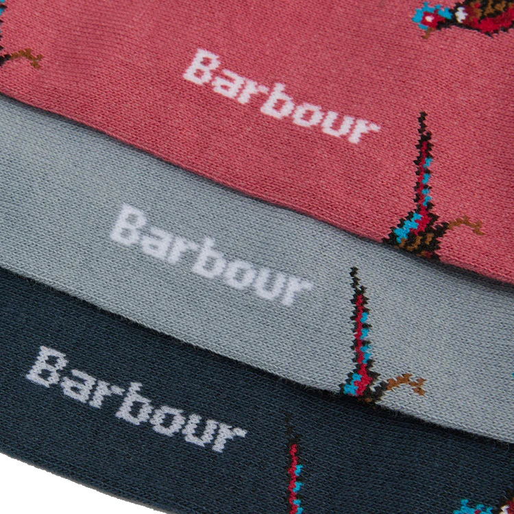 Barbour Pheasant Socks Gift Box - Earth Pink Mix - Image 3