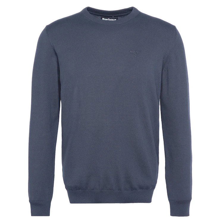 Barbour Pima Cotton Crew Neck Sweater - Navy