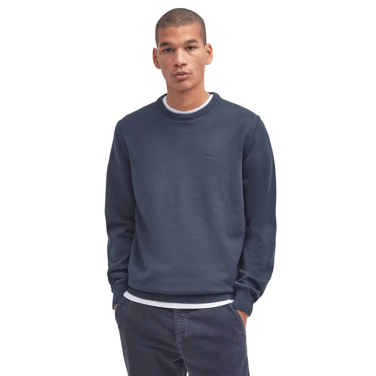 Barbour Pima Cotton Crew Neck Sweater - Navy - Image 3