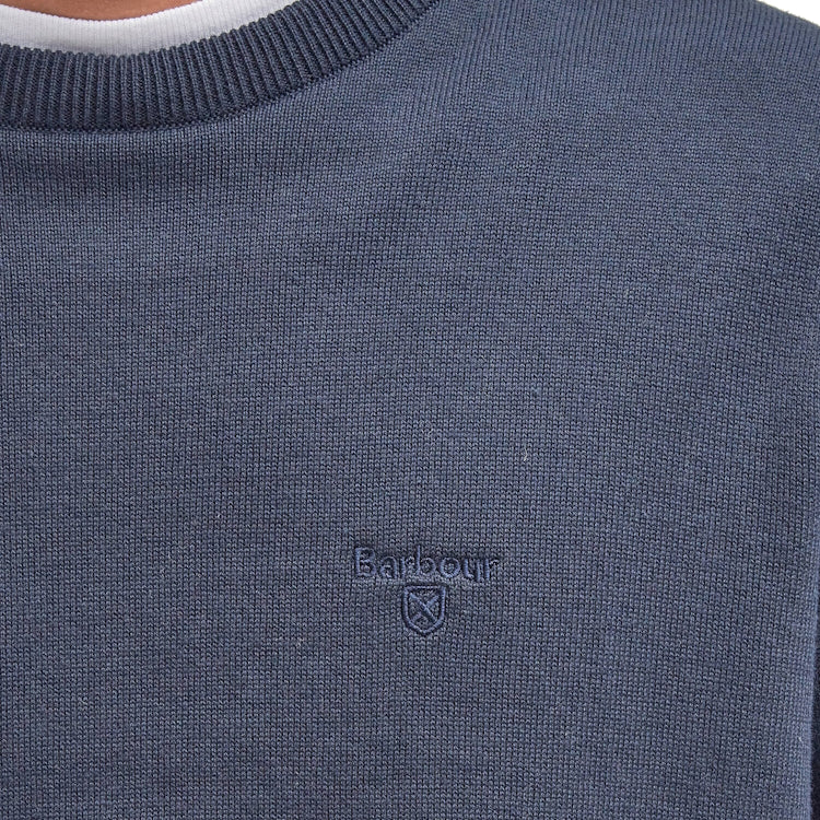 Barbour Pima Cotton Crew Neck Sweater - Navy - Image 4