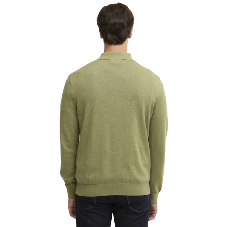 Barbour Pima Cotton Knitted Polo Shirt - Laurel Green - Image 4