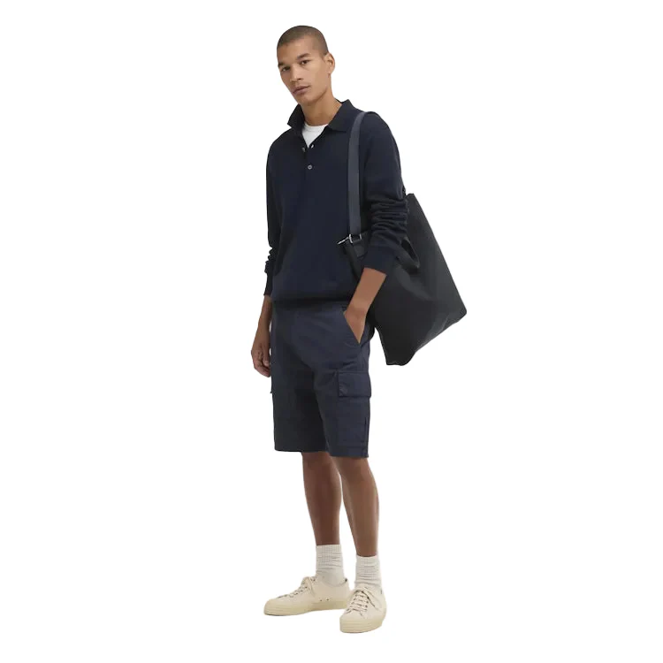 Barbour Pima Cotton Knitted Polo Shirt - Navy - Image 2