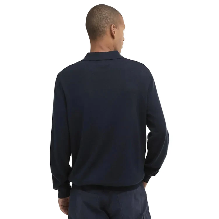 Barbour Pima Cotton Knitted Polo Shirt - Navy - Image 4