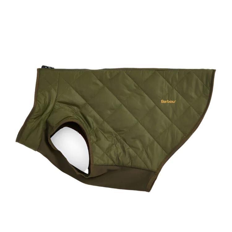 Barbour Reversible Quilt/Borg Fleece Dog Coat - Olive/Brown - Image 6