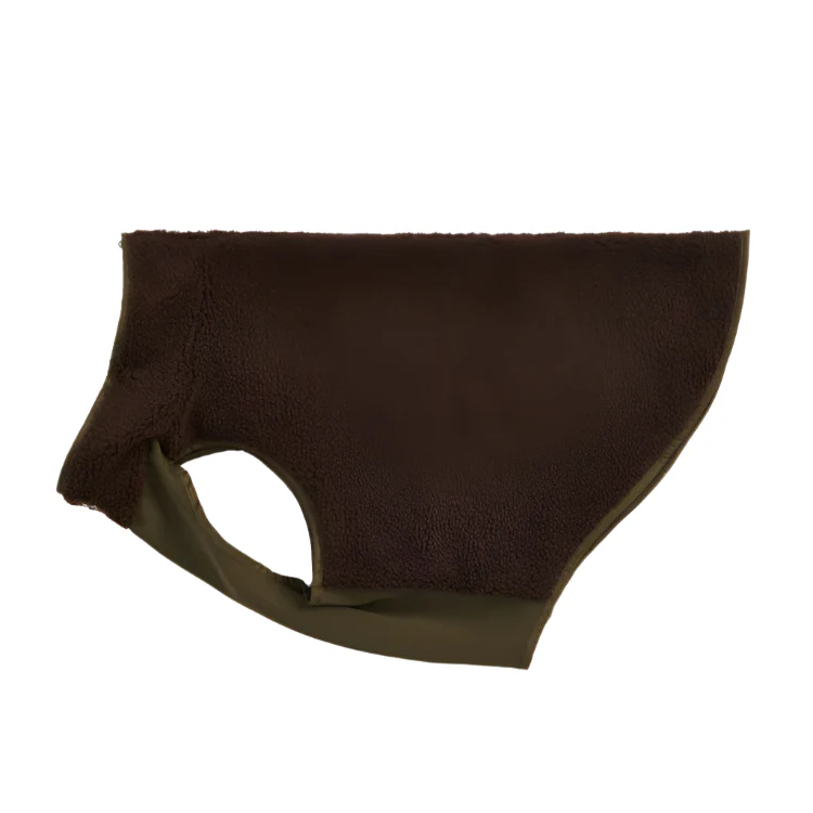 Barbour Reversible Quilt/Borg Fleece Dog Coat - Olive/Brown - Image 8