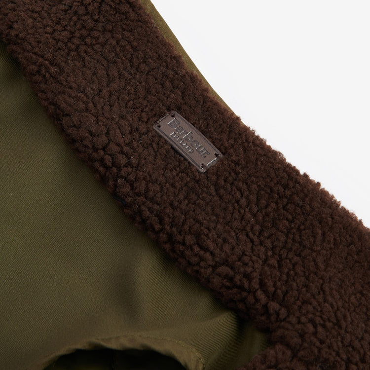 Barbour Reversible Quilt/Borg Fleece Dog Coat - Olive/Brown - Image 9