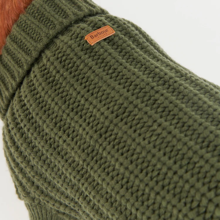 Barbour Saltburn Dog Jumper - Olive - Image 5