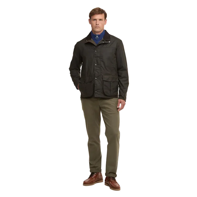Barbour Sander Wax Jacket - Olive - Image 4