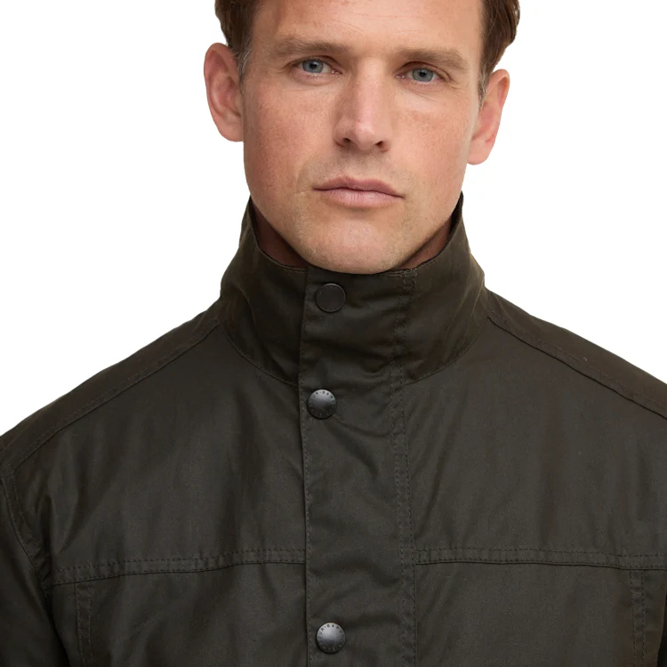 Barbour Sander Wax Jacket - Olive - Image 5
