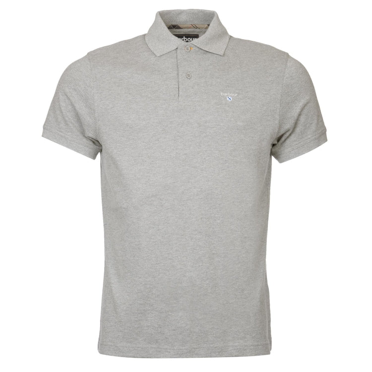 Barbour Tartan Pique Polo Shirt - Grey Marl - Image 3