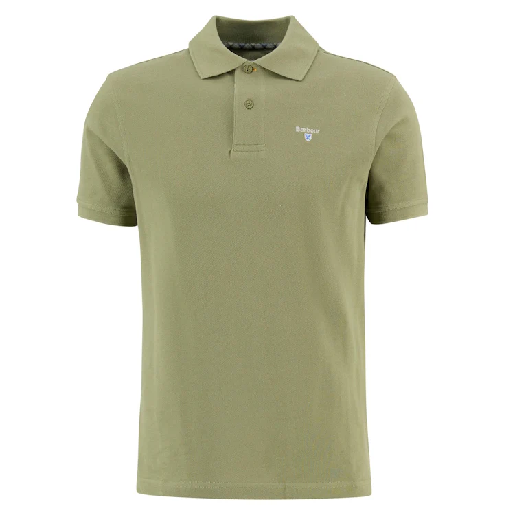 Barbour Tartan Pique Polo Shirt - Laurel Green - Image 3