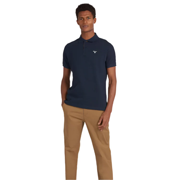 Barbour Tartan Pique Polo Shirt - New Navy - Image 2