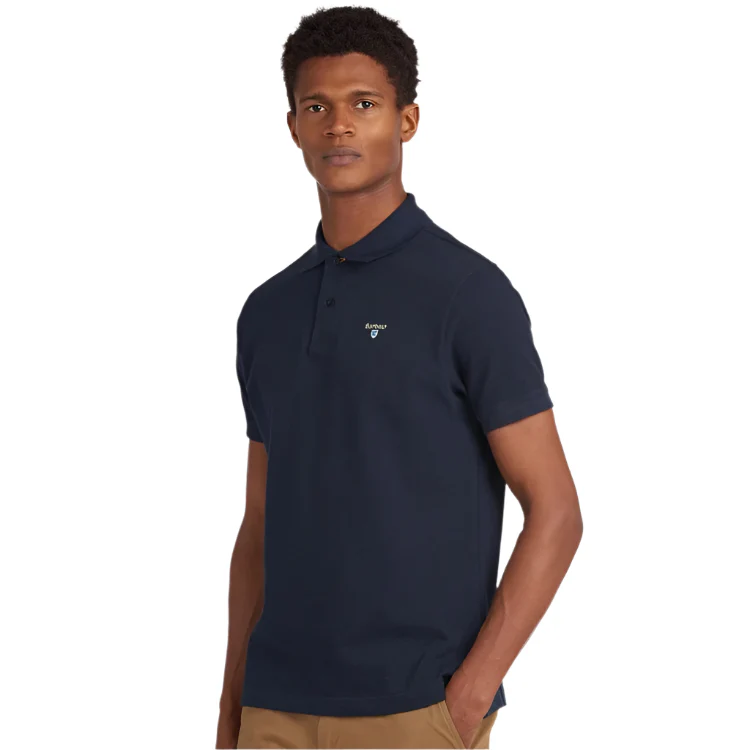 Barbour Tartan Pique Polo Shirt - New Navy - Image 3