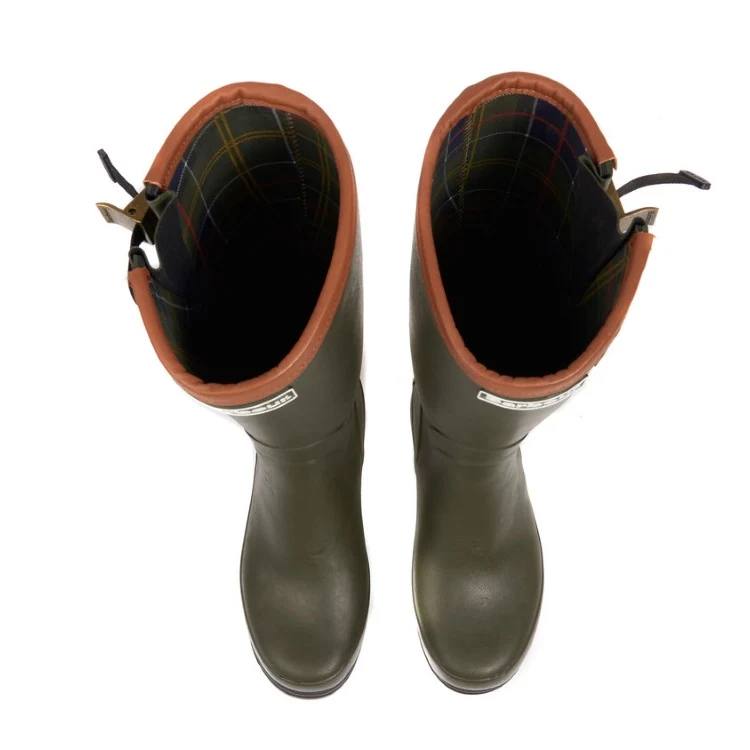 Barbour Mens Tempest Neoprene Lined Wellington Boots - Olive - Image 3