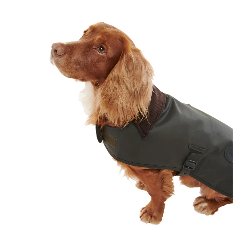 Barbour Wax Dog Coat - Olive - Image 4