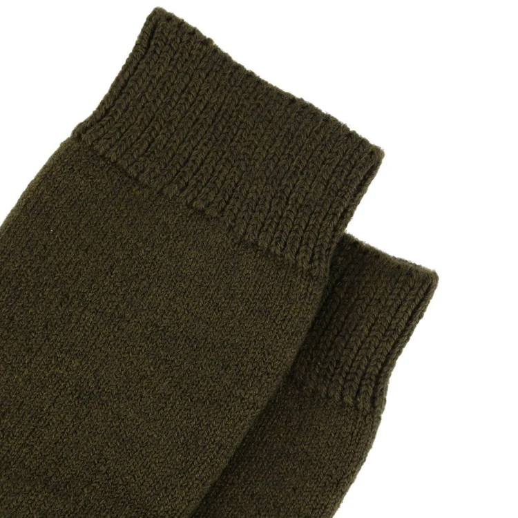 Barbour Wellington Knee Socks - Olive Green - Image 3
