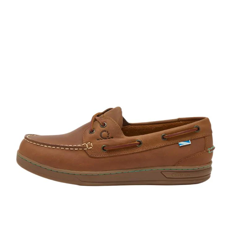 Chatham Deck Buton G2 Premium Leather Boat Shoes - Walnut - Image 3