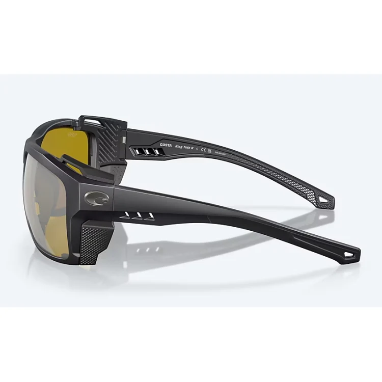 Costa Del Mar King Tide 8 Sunglasses - Black Pearl Frame - Sunrise Silver Mirror 580G Lens - Image 3