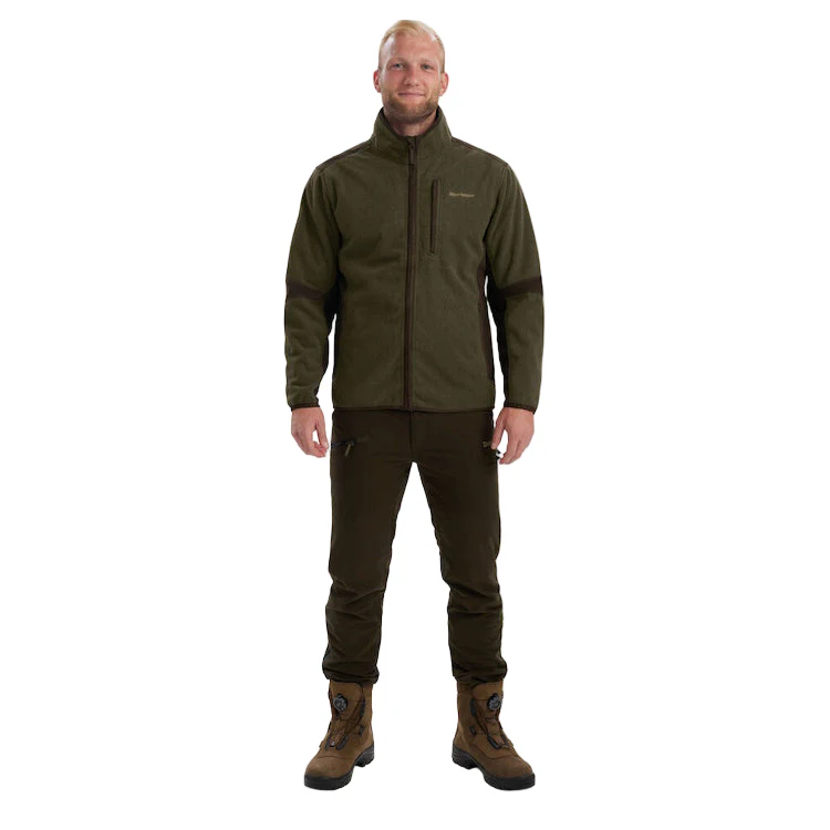 Deerhunter Gamekeeper Bonded Fleece Jacket - Graphite Green Melange - Image 3