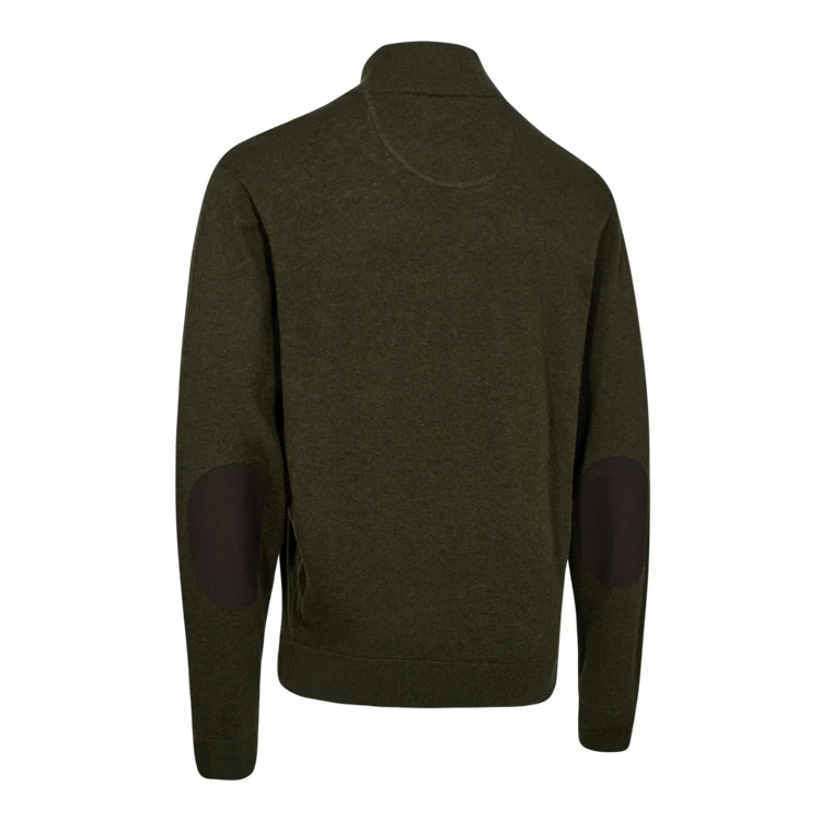 Deerhunter Harrington 1/2 Zip Knit Sweater - Forest Ember Melange - Image 2