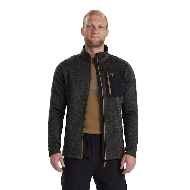 Deerhunter Sarek Knitted Jacket - Dark Grey Melange