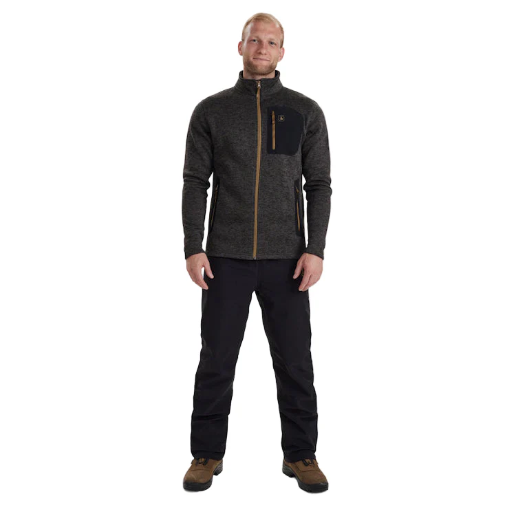 Deerhunter Sarek Knitted Jacket - Dark Grey Melange - Image 3
