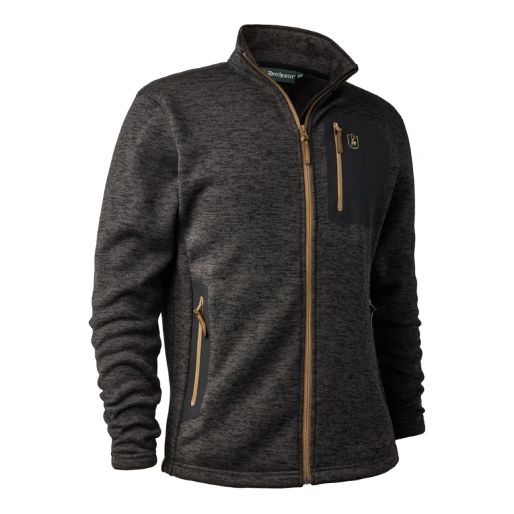 Deerhunter Sarek Knitted Jacket - Dark Grey Melange - Image 4