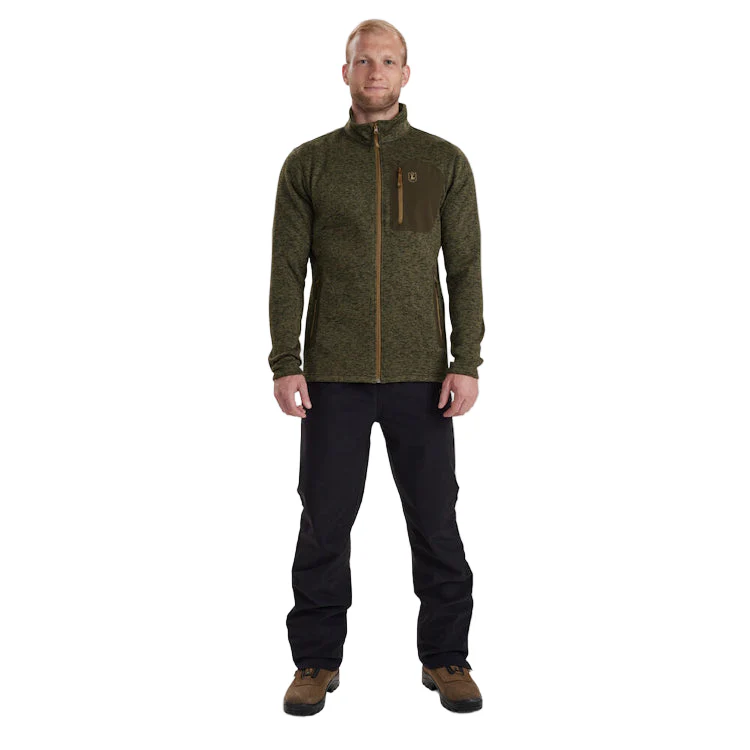 Deerhunter Sarek Knitted Jacket - Olive Night Melange - Image 3