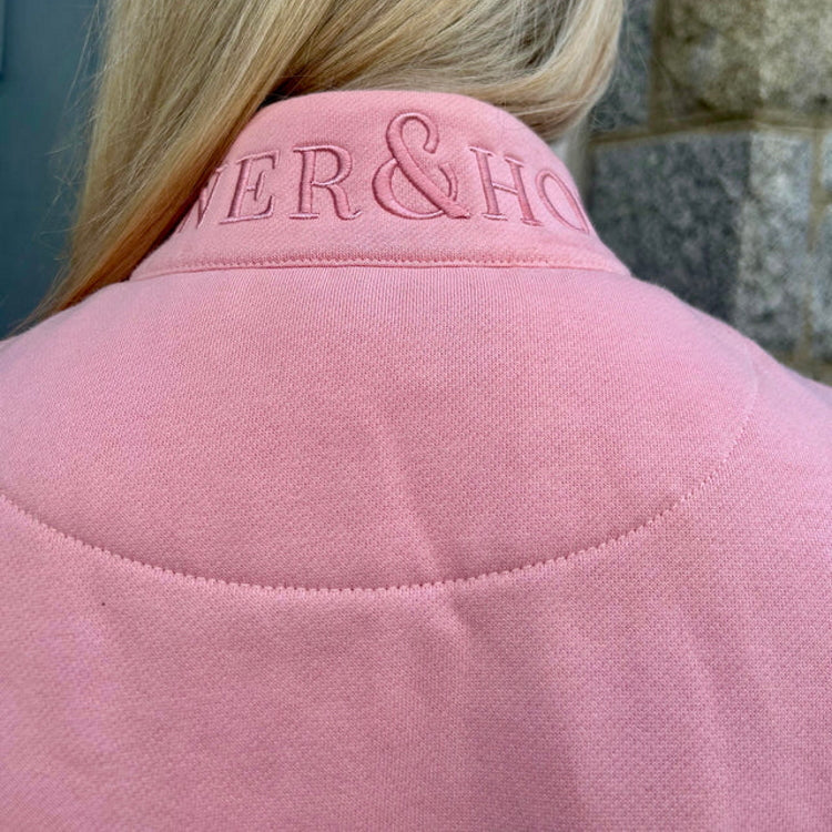 Gunner and Hound Ladies Houndstooth 1/4 Zip Sweater - Baby Pink - Image 7