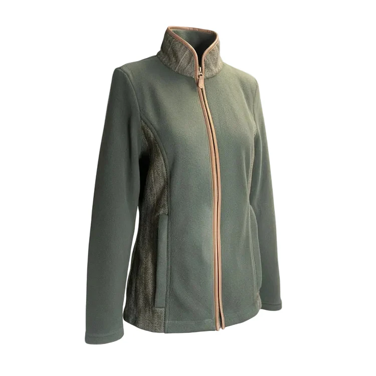Gunner and Hound Ladies Long-Sleeved Tweed Fleece - Forest Green - Image 4