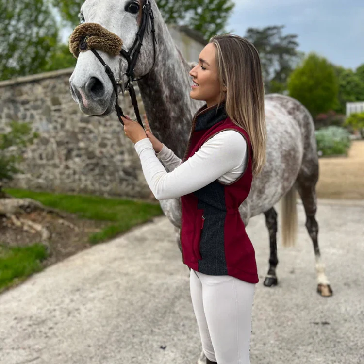 Gunner and Hound Ladies Tweed Incorporated Gilet - Cranberry - Image 3