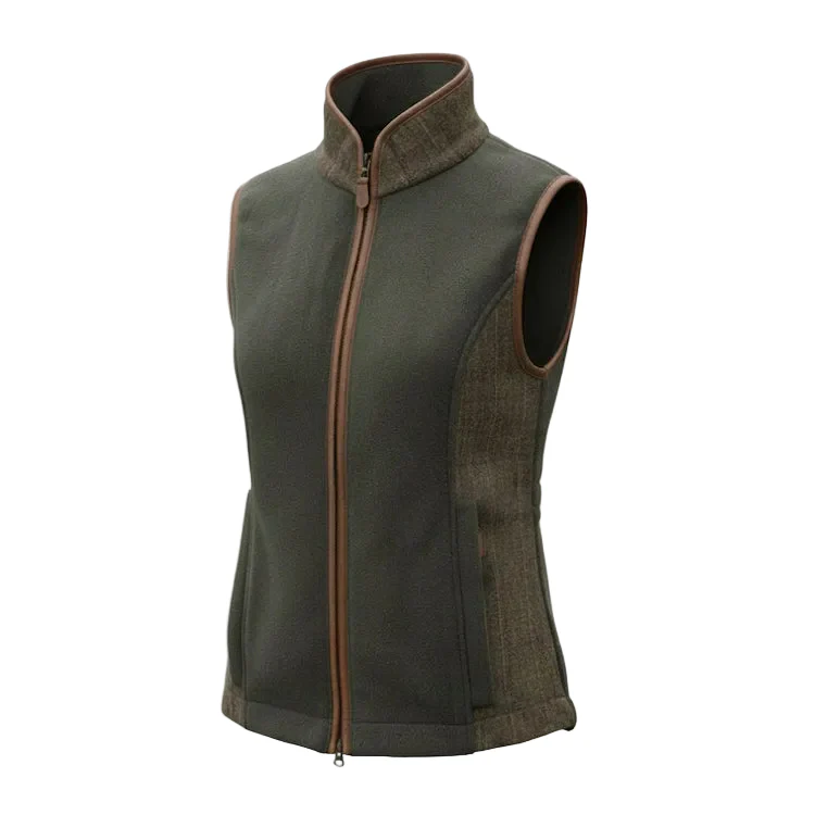 Gunner and Hound Ladies Tweed Incorporated Gilet - Forest Green - Image 2