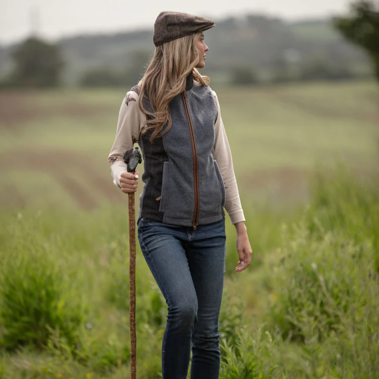 Gunner and Hound Ladies Tweed Incorporated Gilet - Slate Grey - Image 3